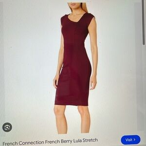 French connection Lula stretch dress size 6 color biker berry NWT